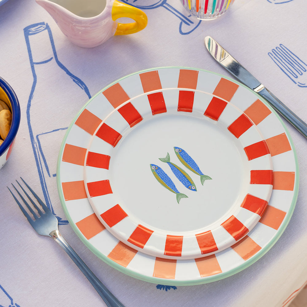 Talking Tables Bon Appetit Fish Enamel Side Plate, (20CM)