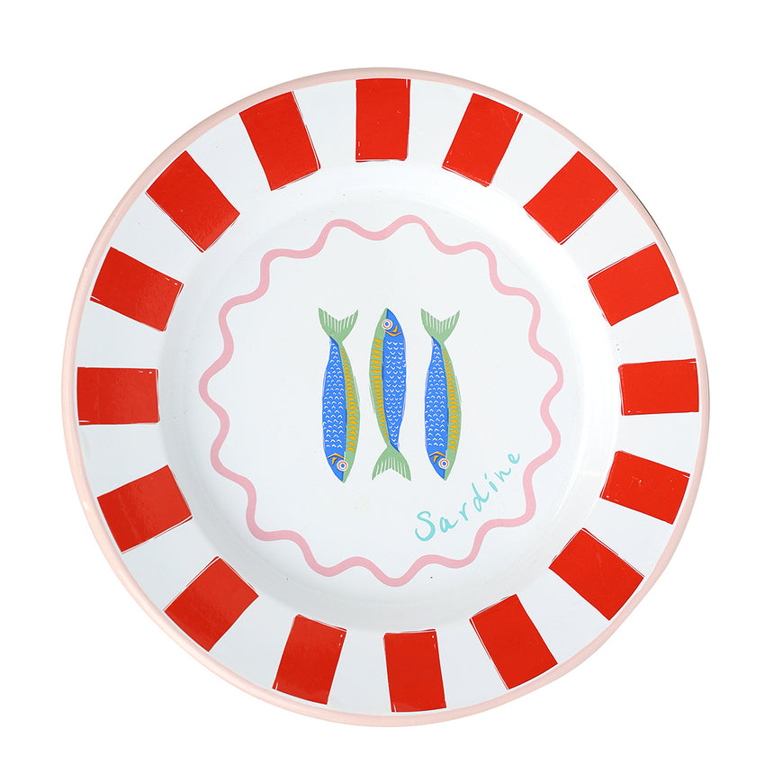 Talking Tables Bon Appetit Fish Enamel Dinner Plate, (25CM)
