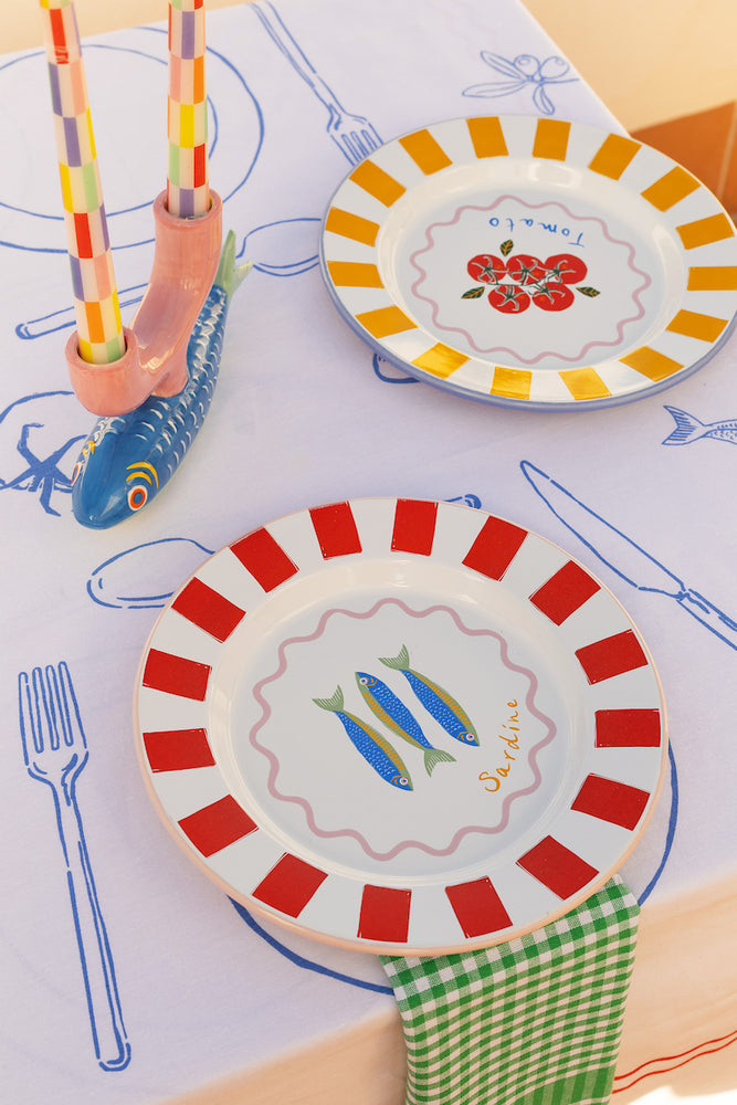 Talking Tables Bon Appetit Tomatoes Enamel Dinner Plate, (25CM)