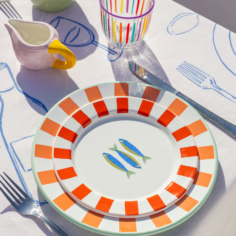 Talking Tables Bon Appetit Fish Enamel Side Plate, (20CM)