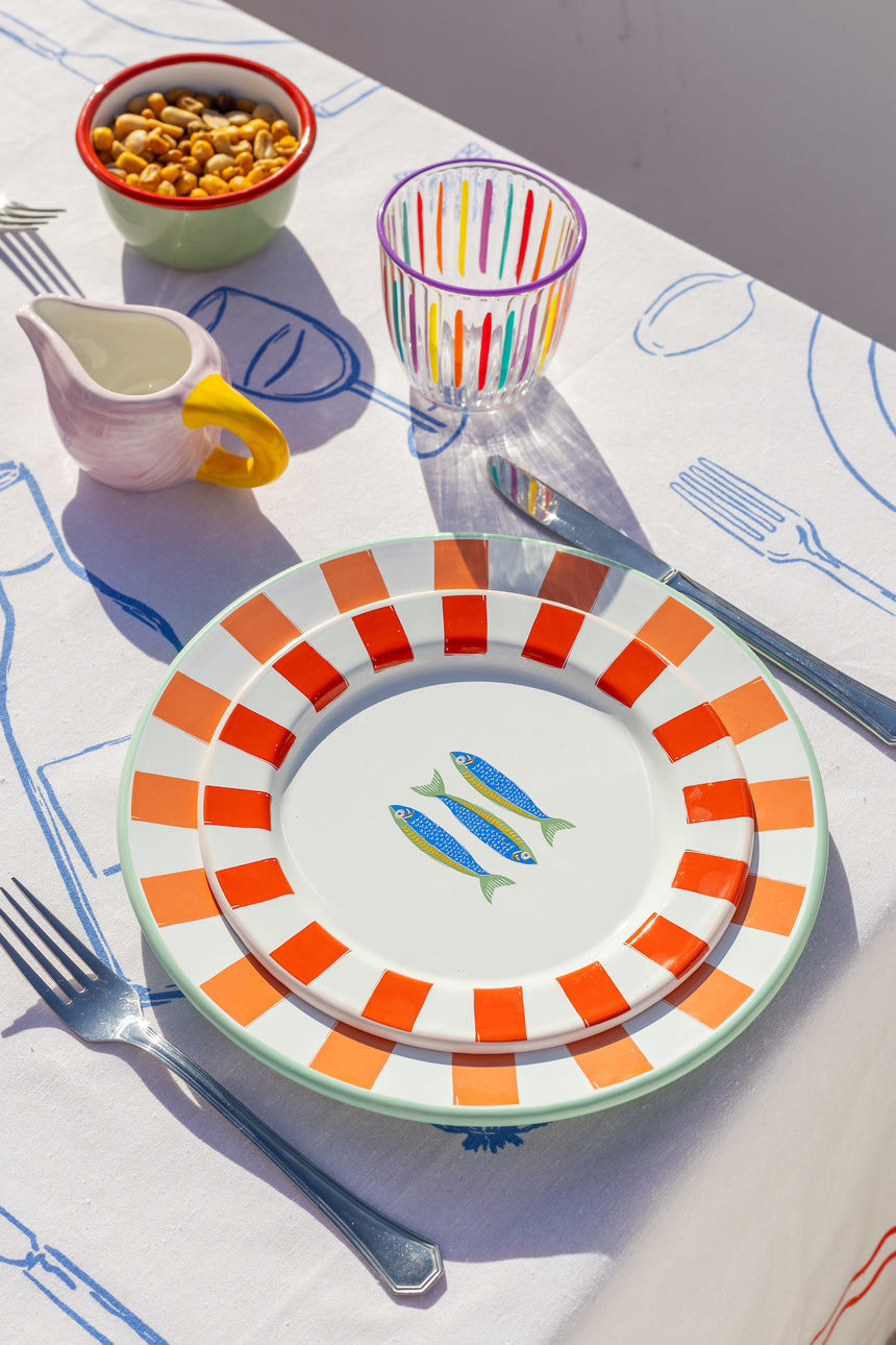 Talking Tables Bon Appetit Fish Enamel Side Plate, (20CM)