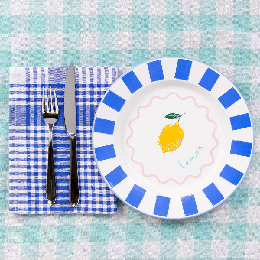Talking Tables Bon Appetit Gingham Cotton Tablecloth, Mint