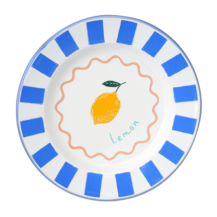 Talking Tables Bon Appetit Lemon Enamel Dinner Plate, (25CM)