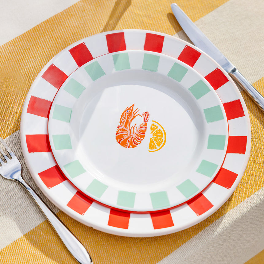 Talking Tables Bon Appetit Shrimp Enamel Side Plate, (20CM)