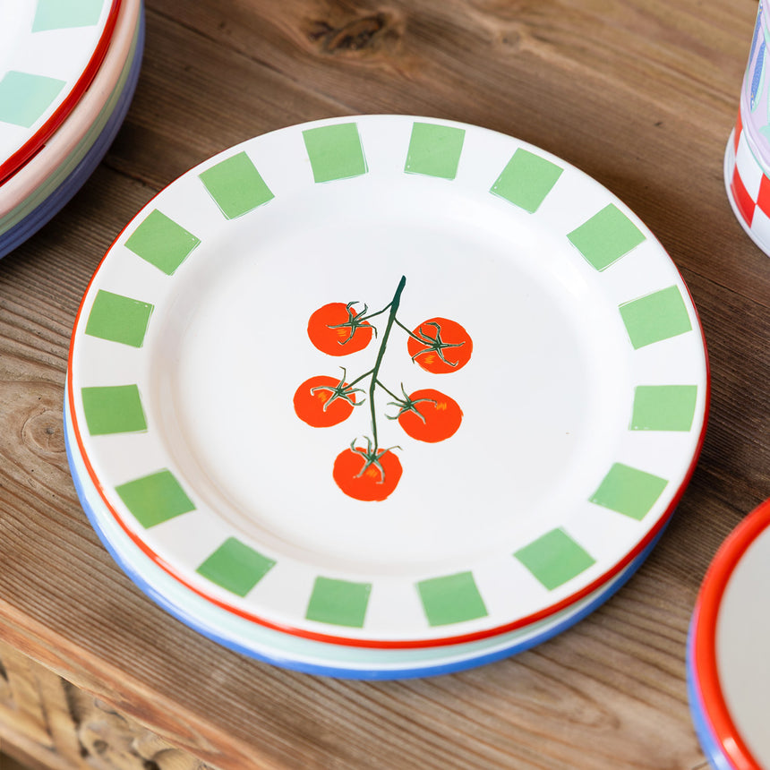 Talking Tables Bon Appetit Tomatoes Enamel Side Plate, (20CM)