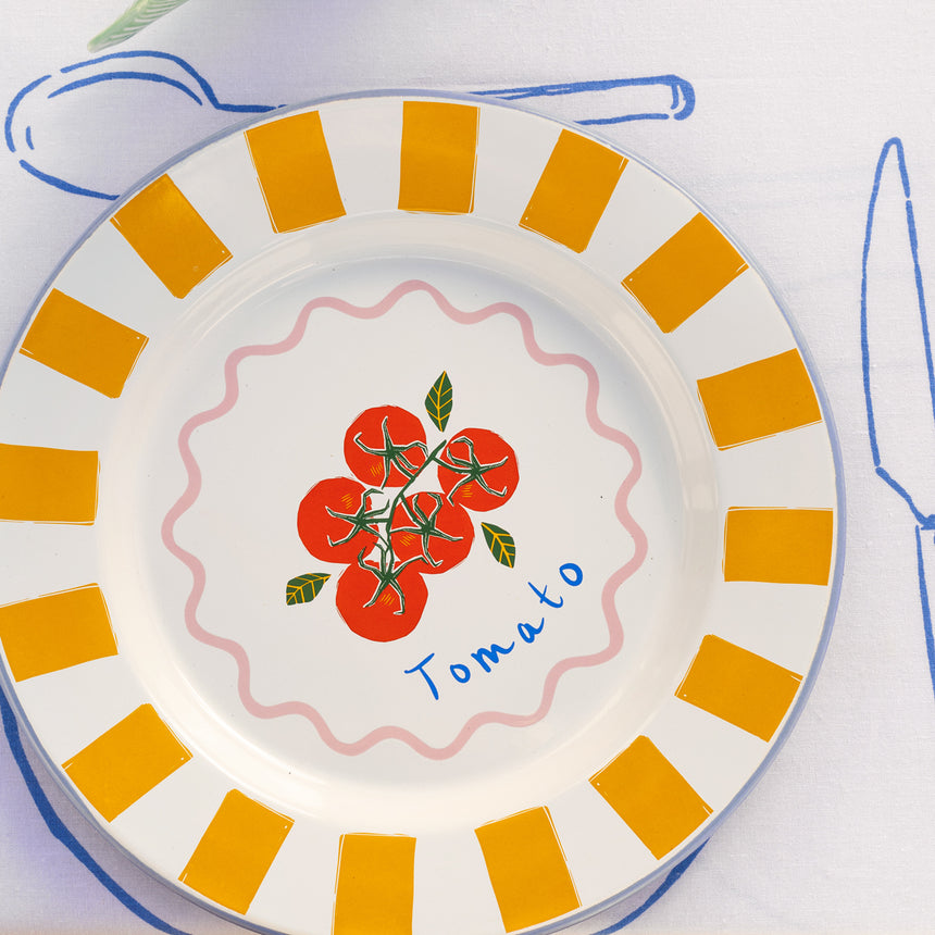 Talking Tables Bon Appetit Tomatoes Enamel Dinner Plate, (25CM)