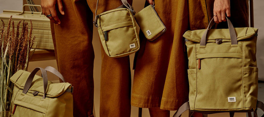 Roka London Bond Crossbody Bag, Khaki (Sustainable Canvas)