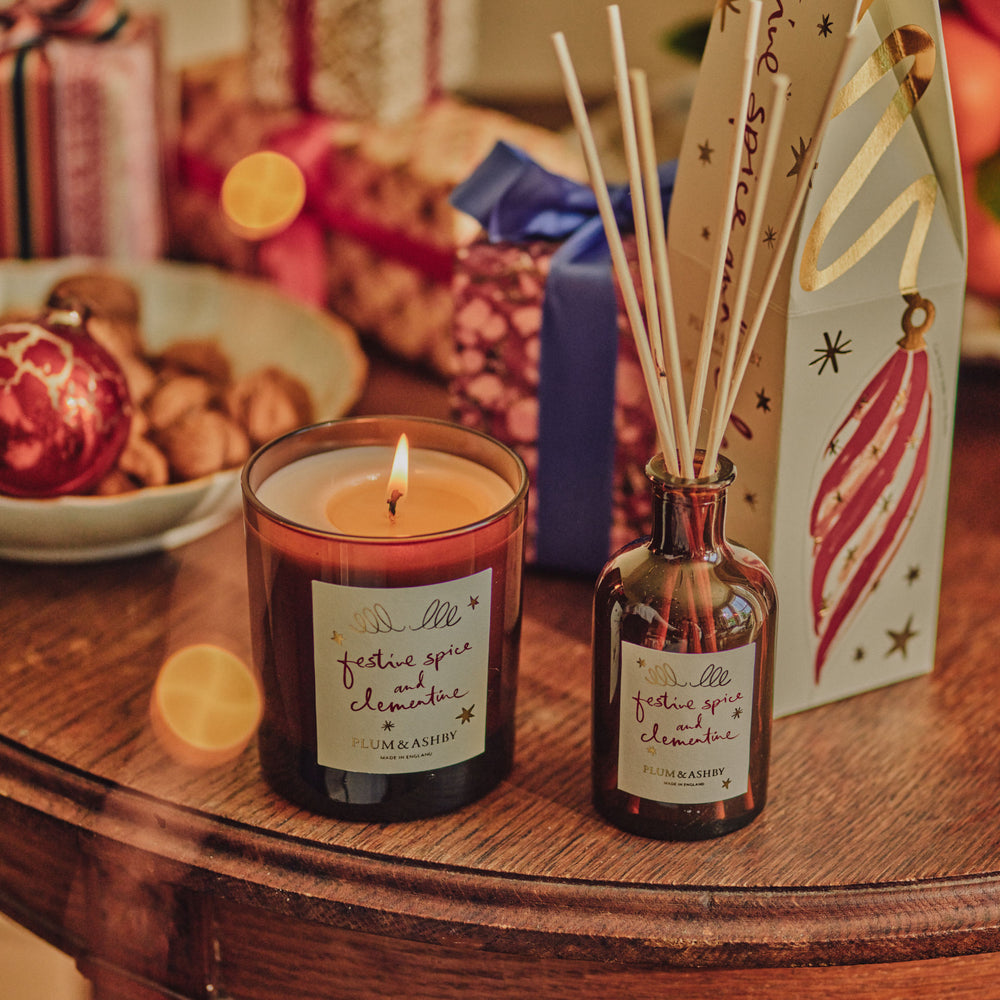 Plum & Ashby Festive Spice & Clementine Scented Votive