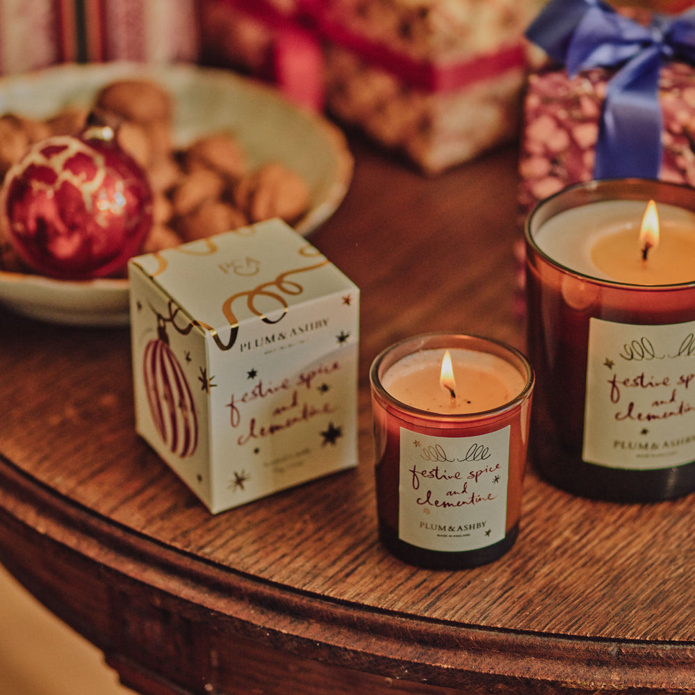 Plum & Ashby Festive Spice & Clementine Scented Votive