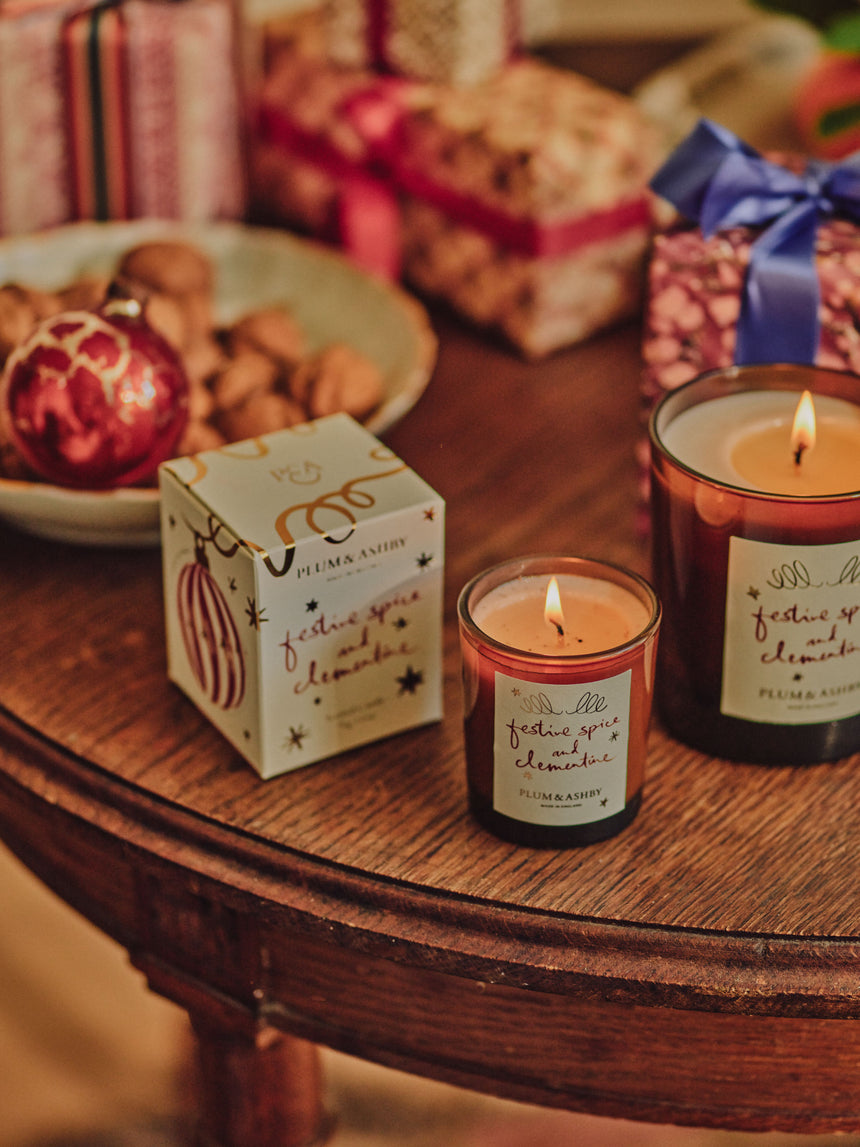 Plum & Ashby Festive Spice & Clementine Scented Votive
