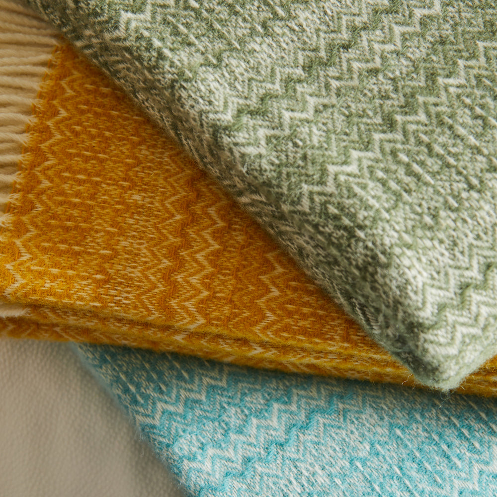 Tweedmill Fair Isle Pure New Wool Throw, Sage
