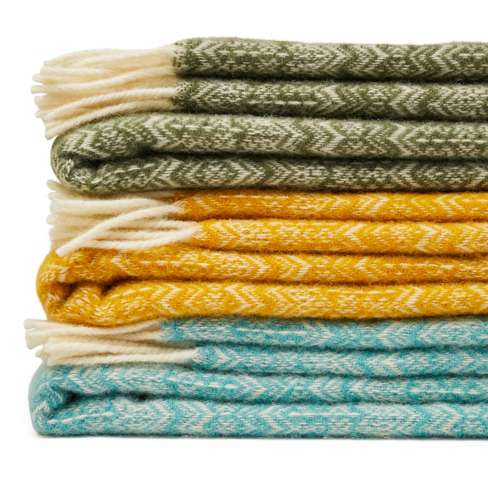 Tweedmill Fair Isle Pure New Wool Throw, Sage