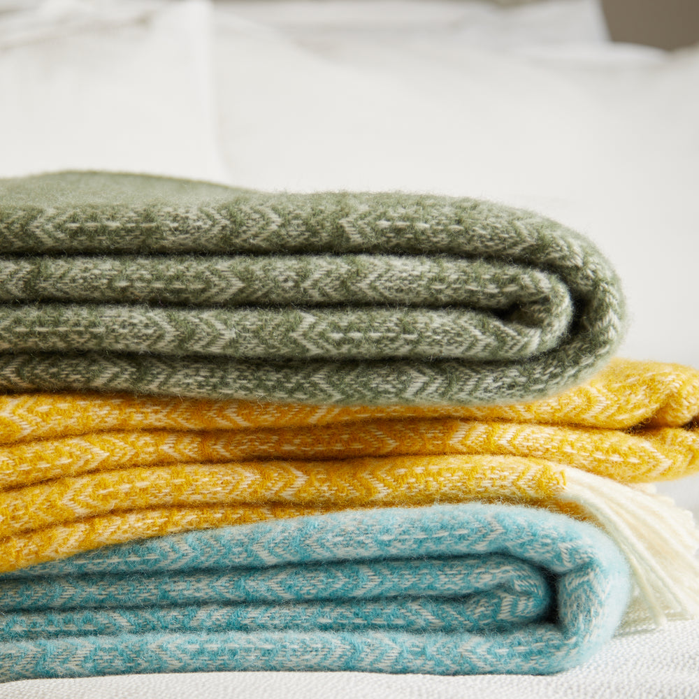 Tweedmill Fair Isle Pure New Wool Throw, Sage