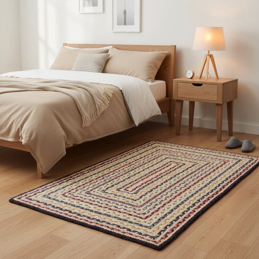The Braided Rug Company Rectangle Jute Rug, Fairisle
