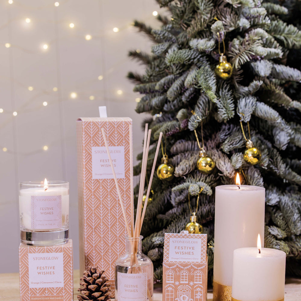 Stoneglow Festive Wishes Scented Candle, Orange & Cinnamon