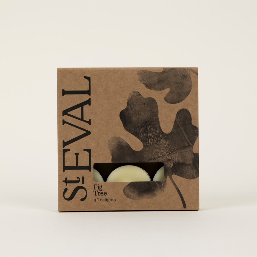 St Eval Fig Tree Scented Tealights, (Set Of 9)