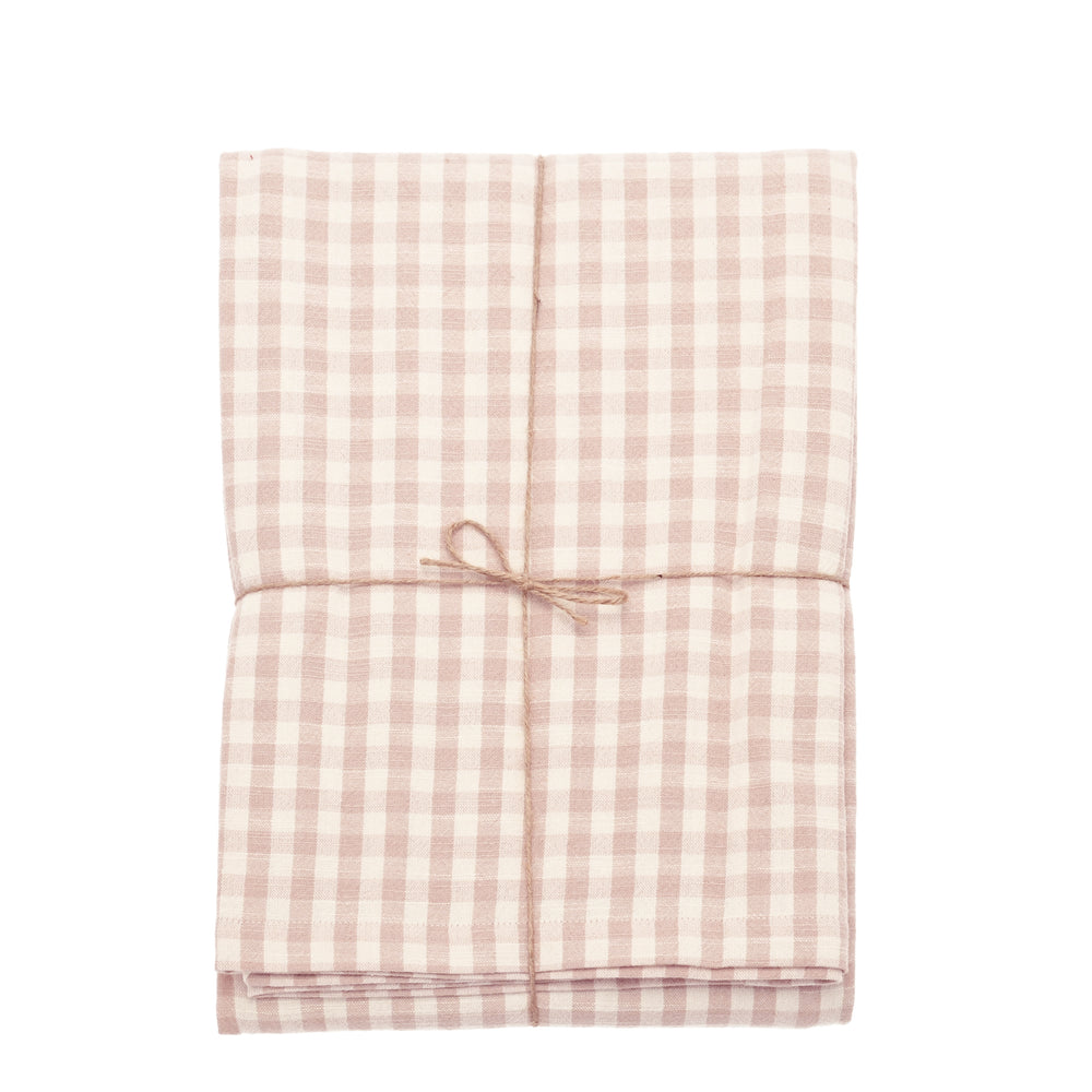 Walton & Co Gingham Cotton Tablecloth, Plaster Plink