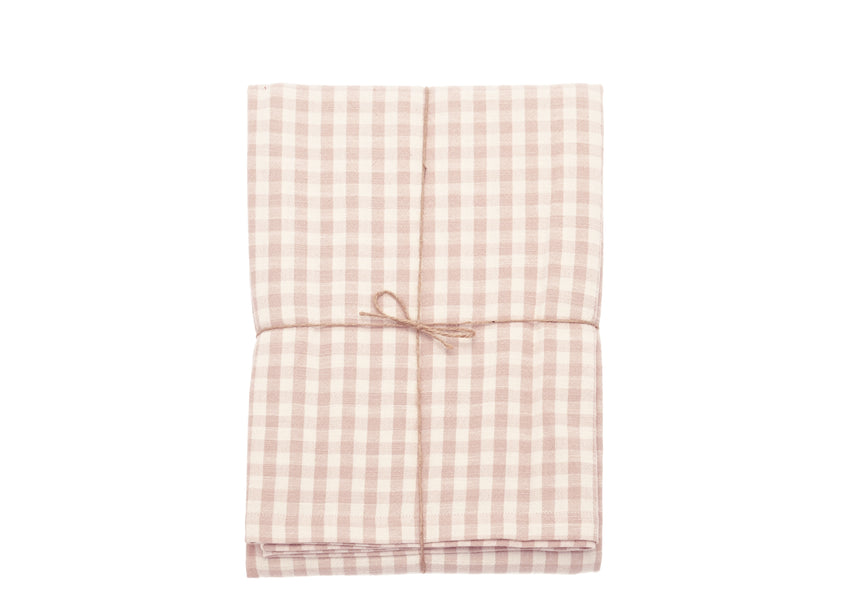 Walton & Co Gingham Cotton Tablecloth, Plaster Plink