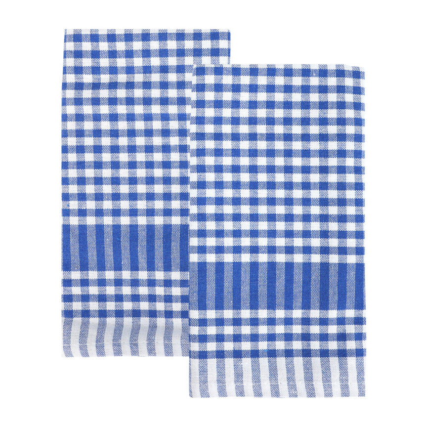 Bon Appetit Cotton Gingham Tea Towels, Blue (Set Of 2)