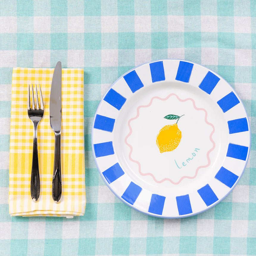 Talking Tables Bon Appetit Gingham Cotton Tablecloth, Mint