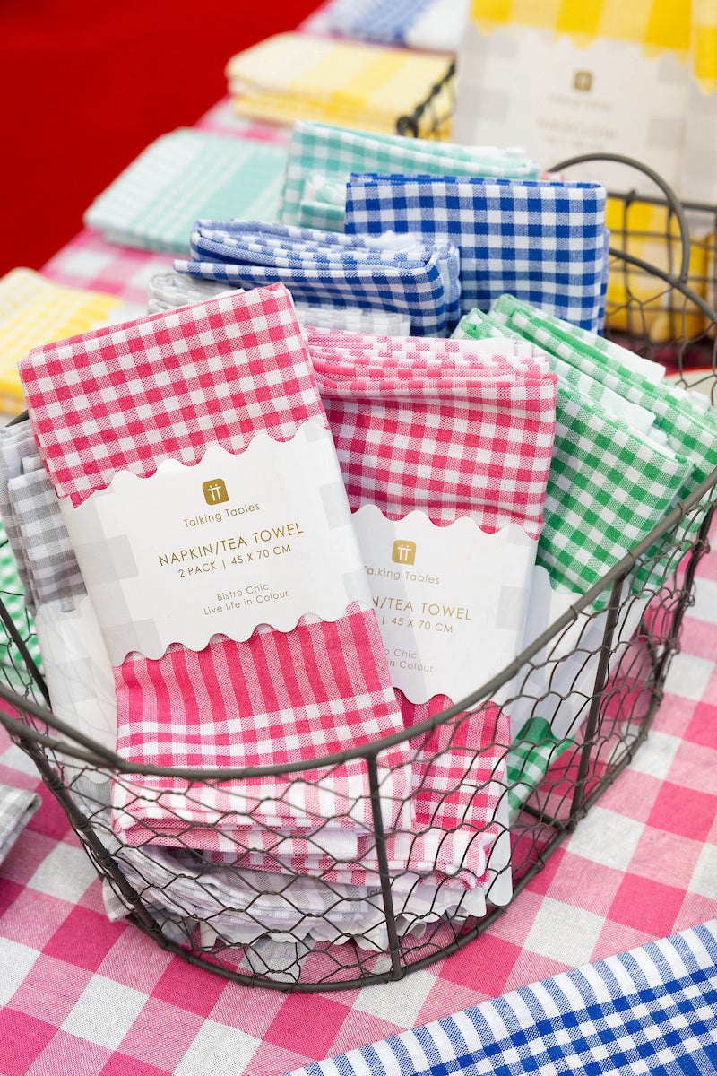 Bon Appetit Cotton Gingham Tea Towels, Blue (Set Of 2)