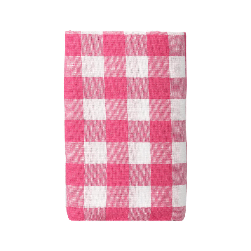 Talking Tables Bon Appetit Gingham Cotton Tablecloth, Raspberry