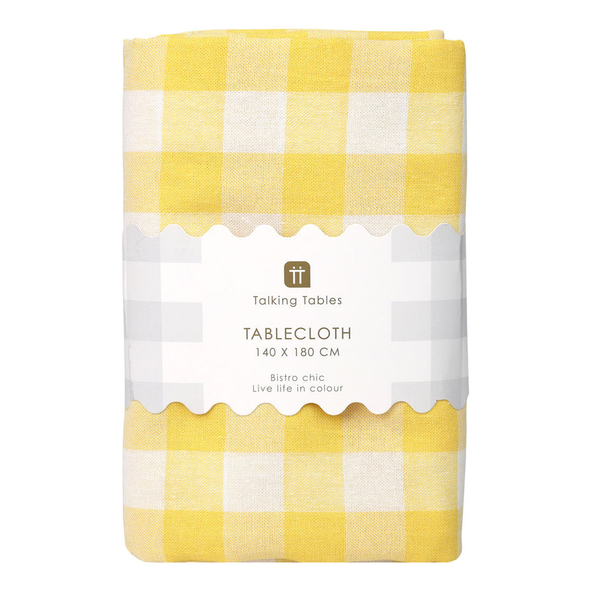 Talking Tables Bon Appetit Gingham Cotton Tablecloth,Yellow