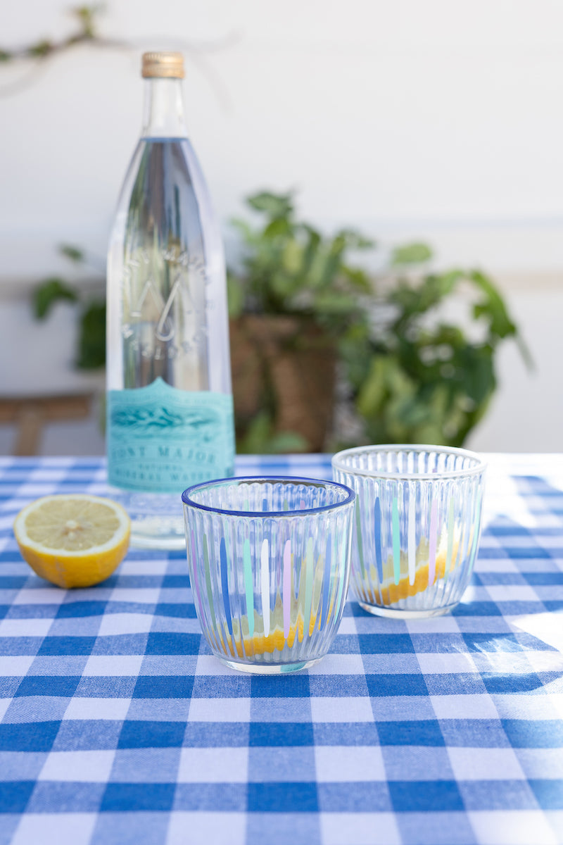Talking Tables Bon Appetit Gingham Cotton Tablecloth, Blue