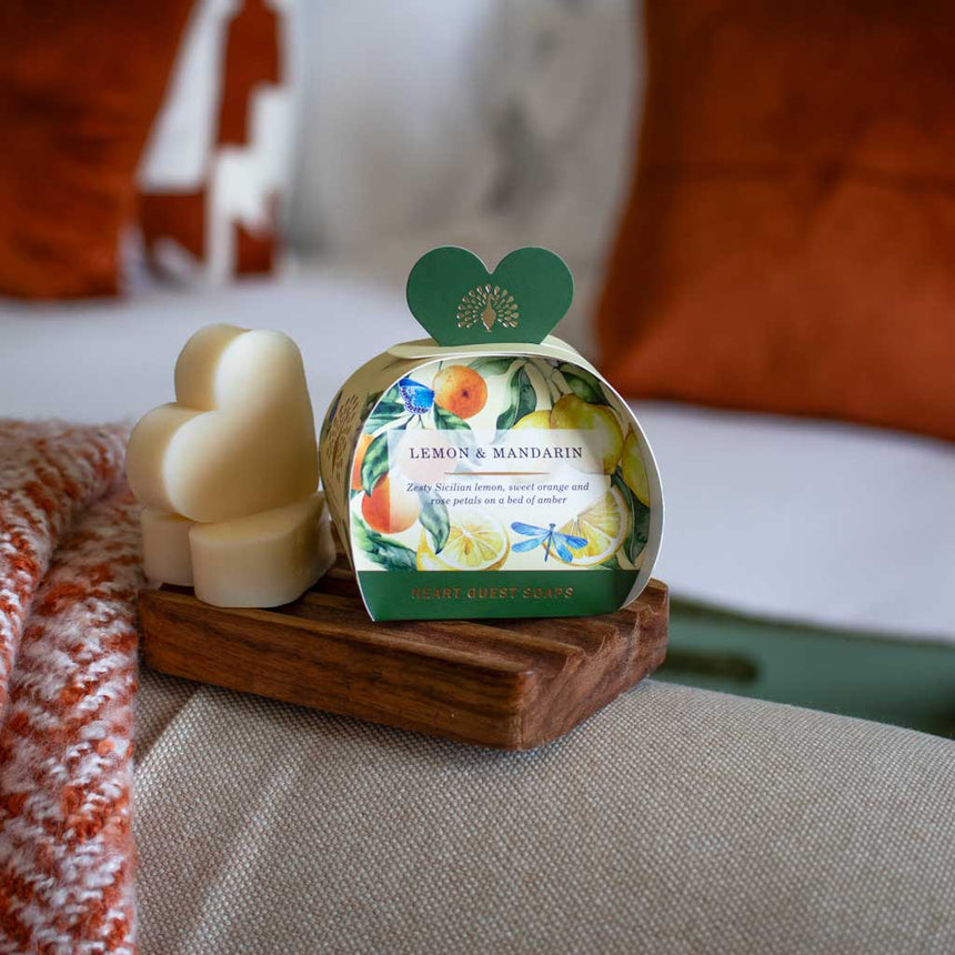 The English Soap Company Signature,Lemon & Mandarin Mini Heart Soaps