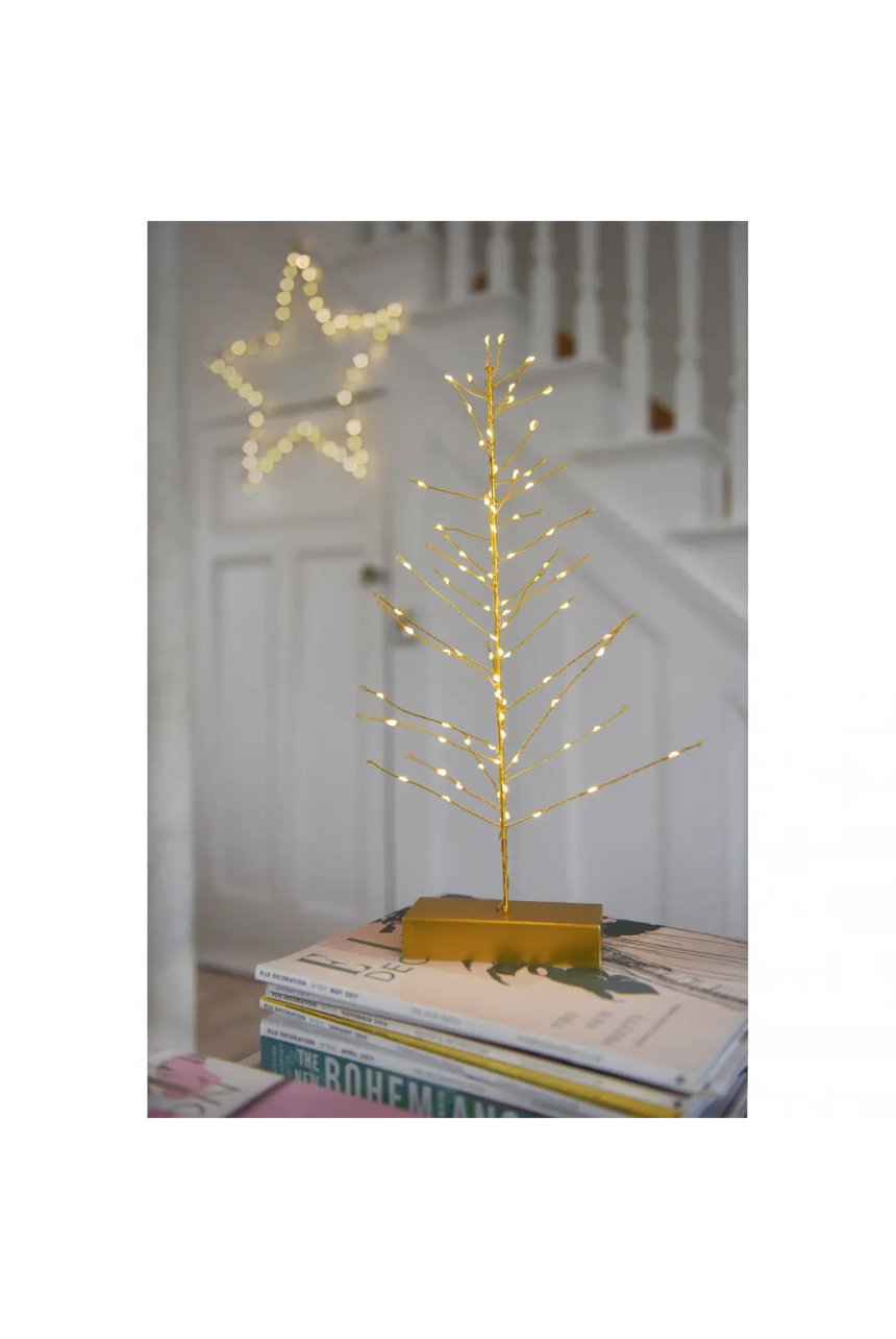 Festive Tree LED Table Light, Gold