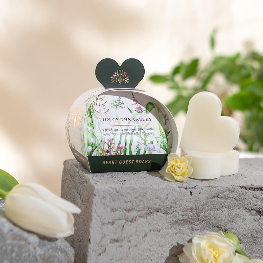 The English Soap Company Heritage Collection , Lily Of The Valley Mini Heart Soaps