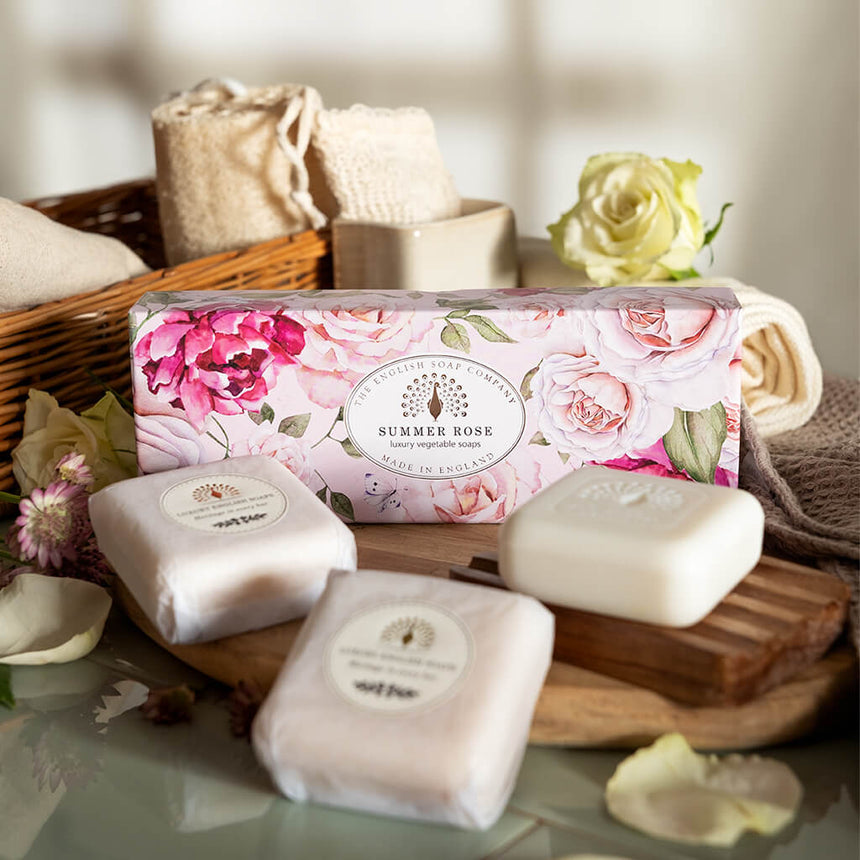 The English Soap Company Heritage Collection, Summer Rose (Triple Soap Gift Box)