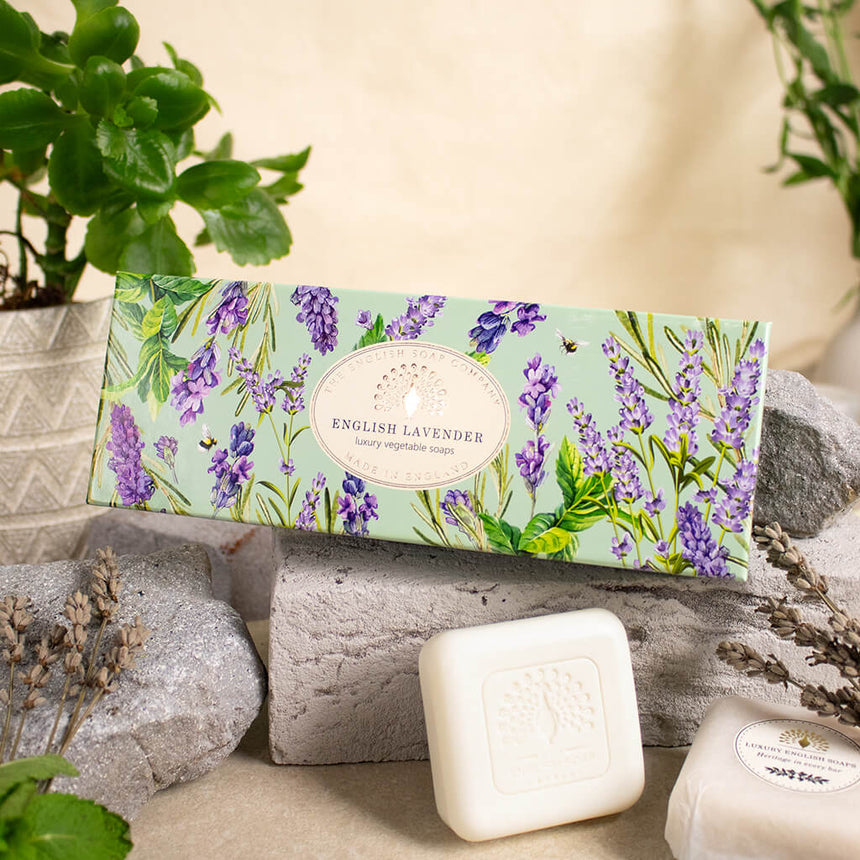 The English Soap Company Heritage Collection, English Lavender (Triple Soap Gift Box)