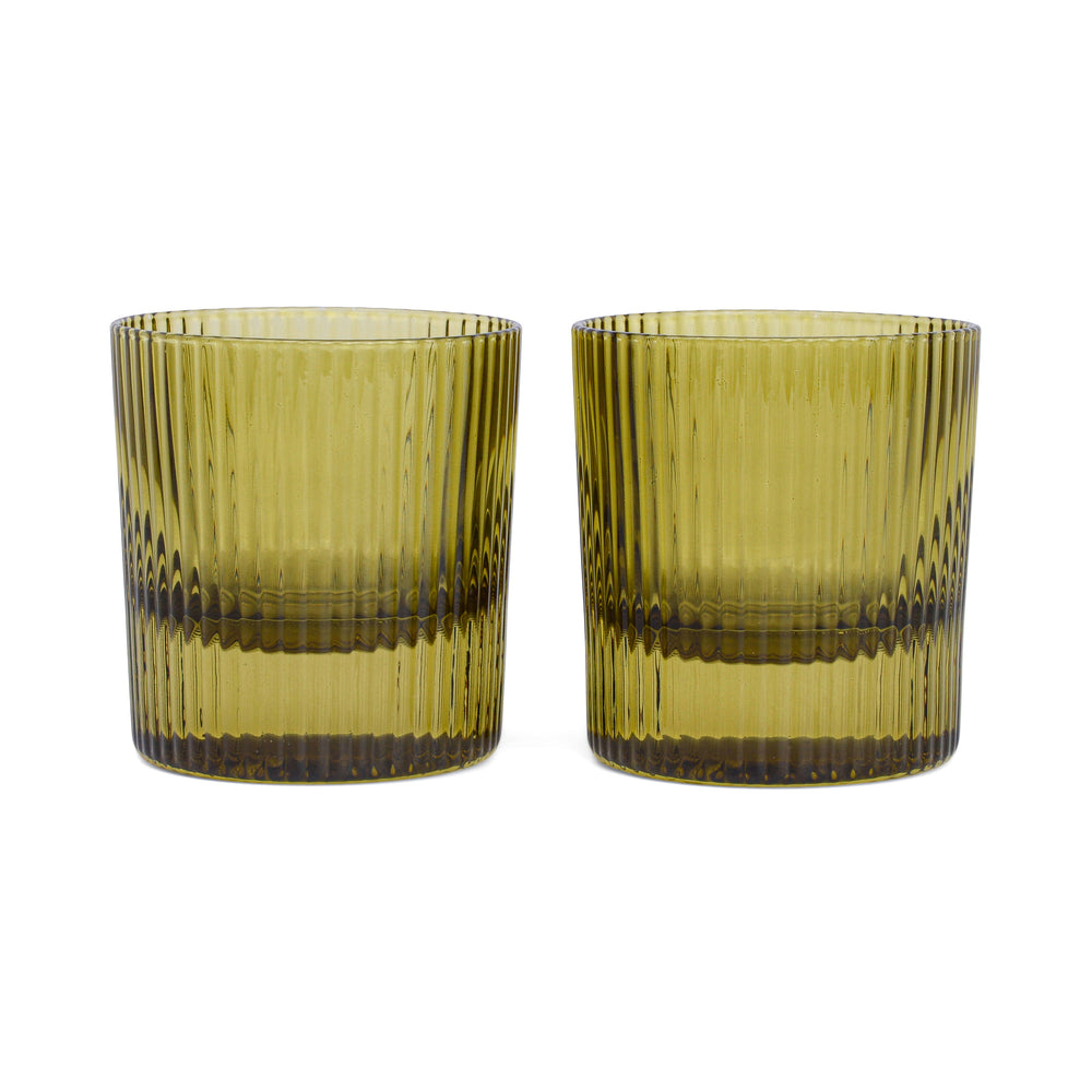 Here's How the Scout Lowball Glass, Olive (Set of 2)