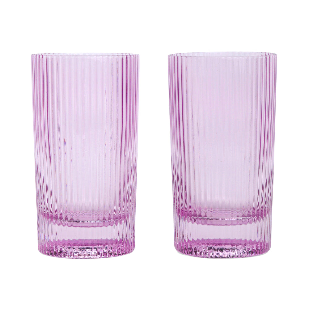 Here's How Stella Highball Glass, Lilac ( Set of 2)