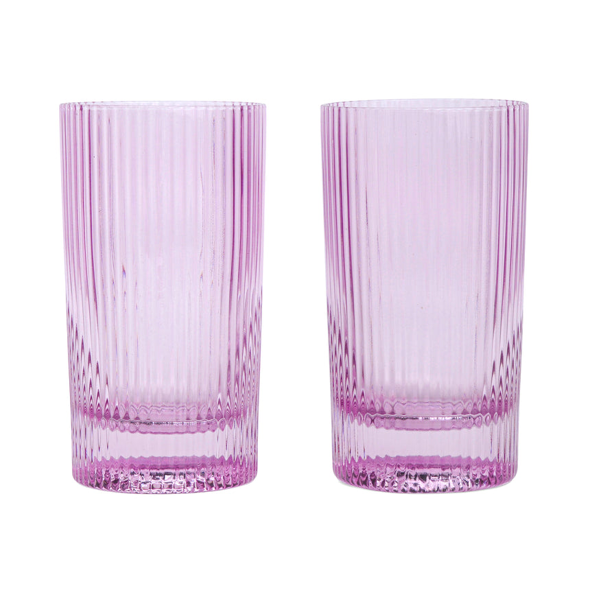 Here's How Stella Highball Glass, Lilac ( Set of 2)