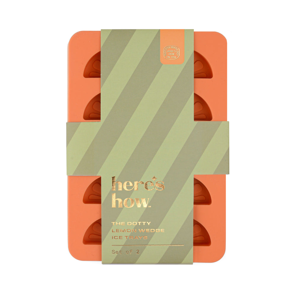 Here's How Dotty Citrus  Wedge Ice Tray, Orange & Blush Pink
