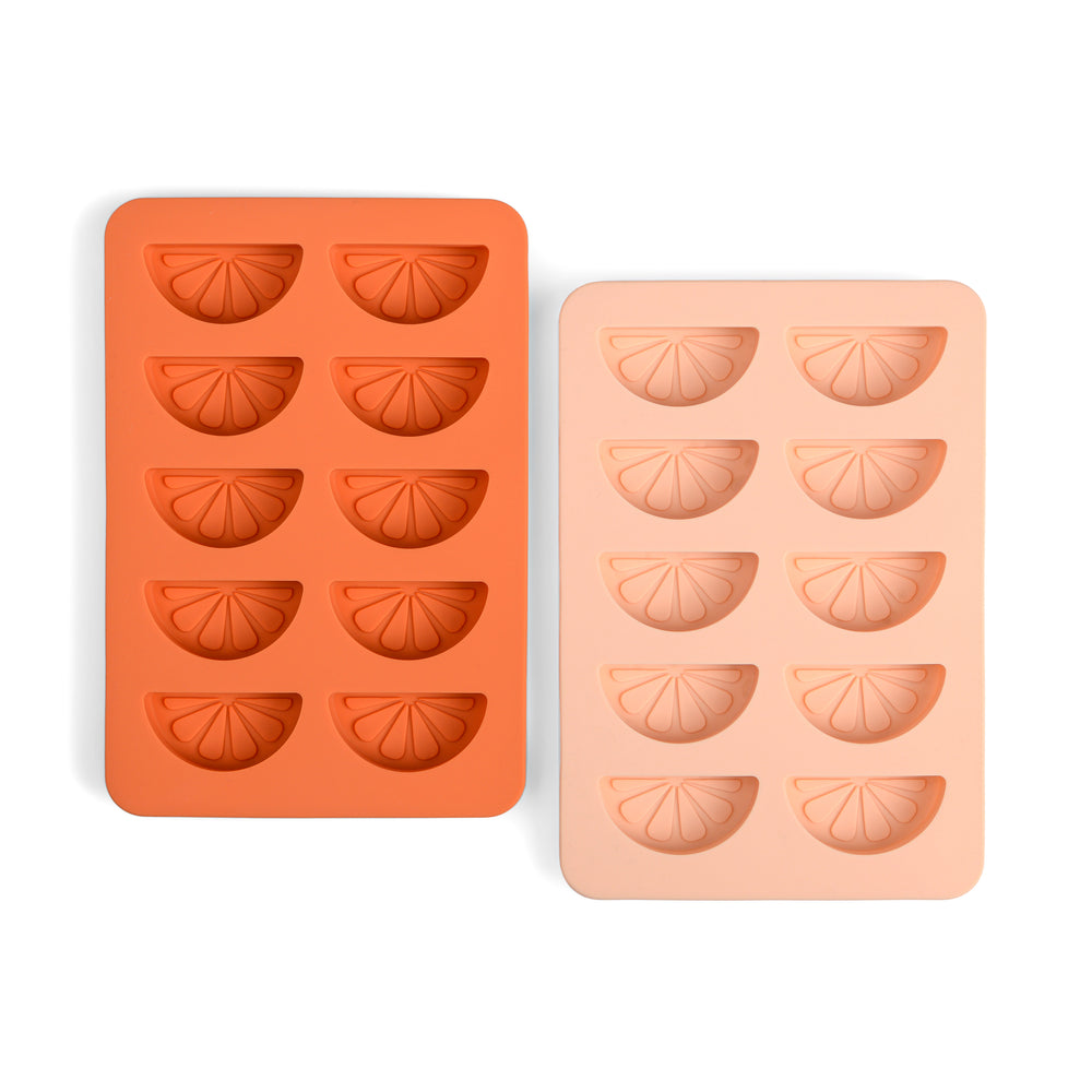 Here's How Dotty Citrus  Wedge Ice Tray, Orange & Blush Pink