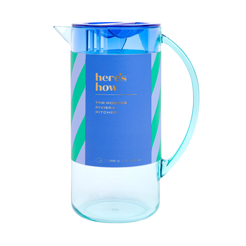 Here's How Hobbes Acrylic Pitcher, Mint & Cobalt