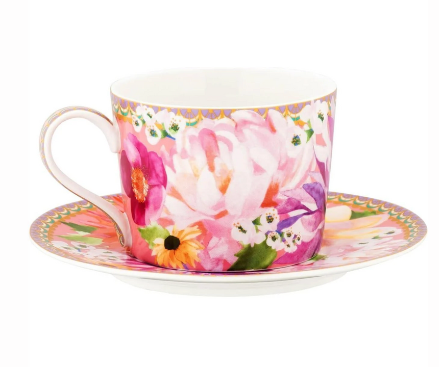 Maxwell & Williams Teas & C’S Dahlia Daze Cup & Saucer, Pink