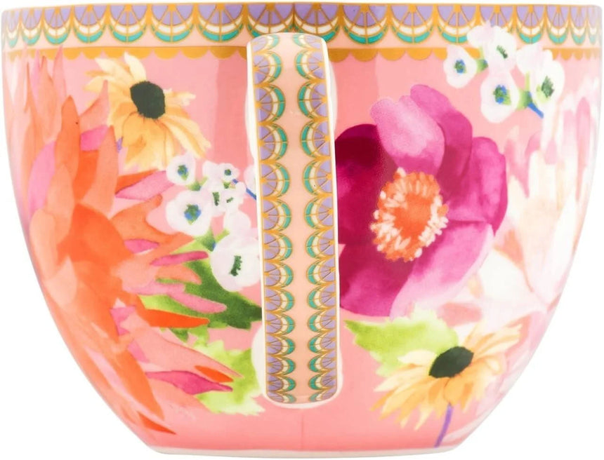 Maxwell & Williams Teas & C’S Dahlia Daze Breakfast Cup & Saucer, Pink
