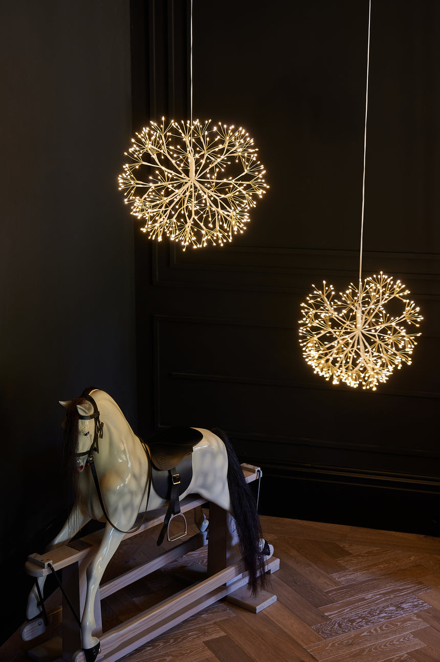 Hanging Dandelion LED Light, Gold (Mains powered )