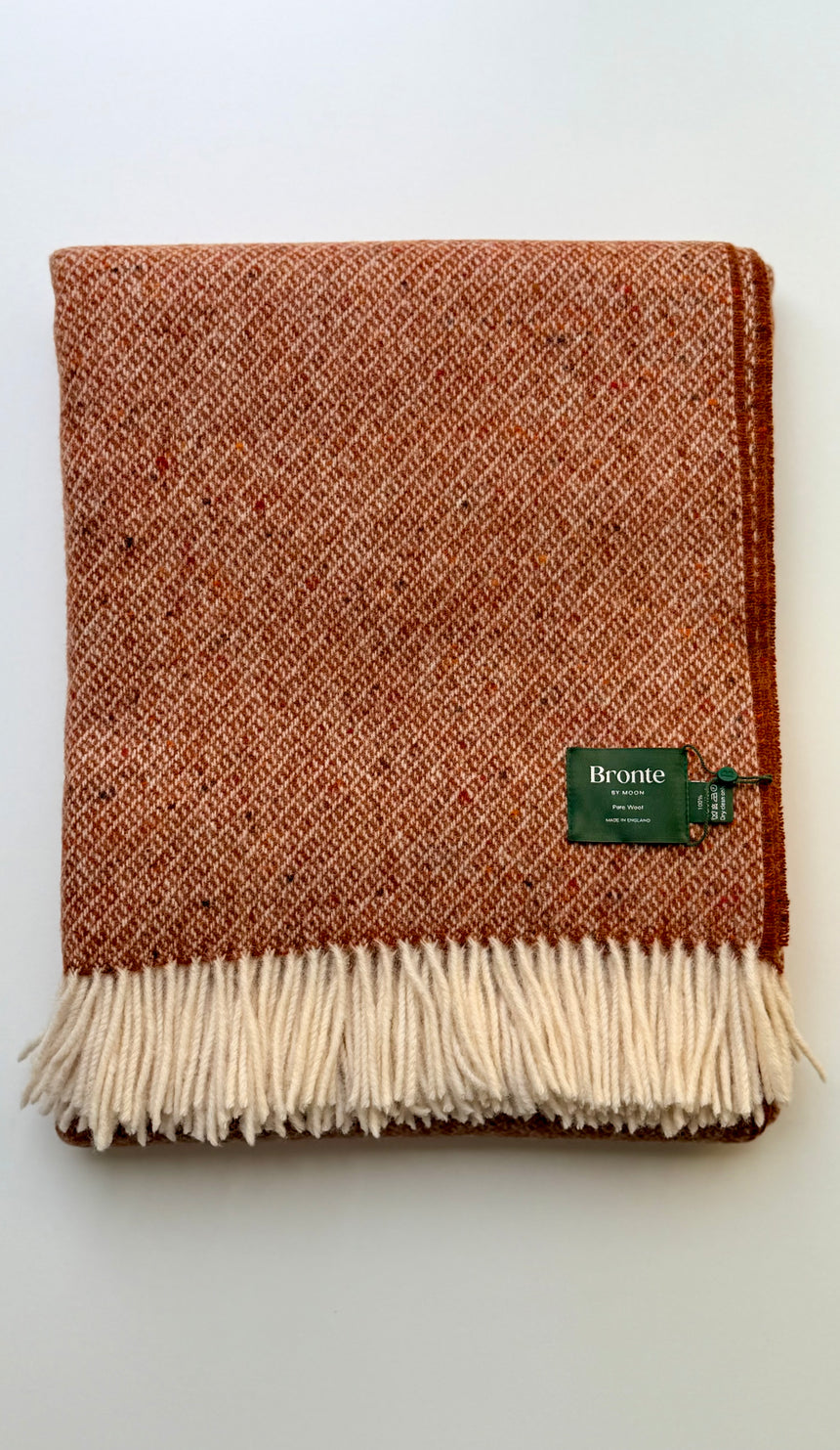 Bronte By Moon Donegal Pure New Wool Throw, Rust