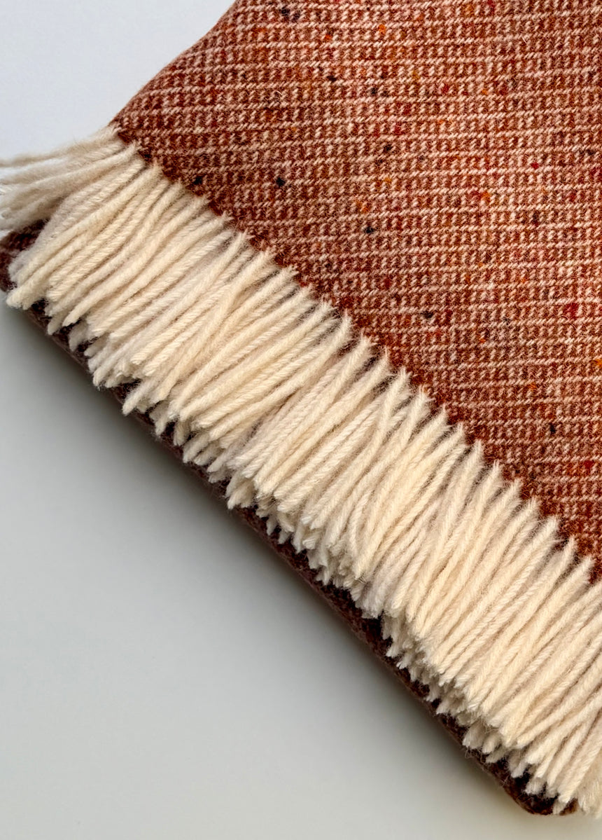 Bronte By Moon Donegal Pure New Wool Throw, Rust