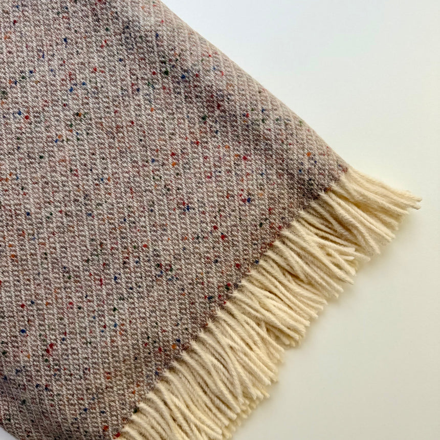 Bronte By Moon Donegal Pure New Wool Throw, Oatmeal