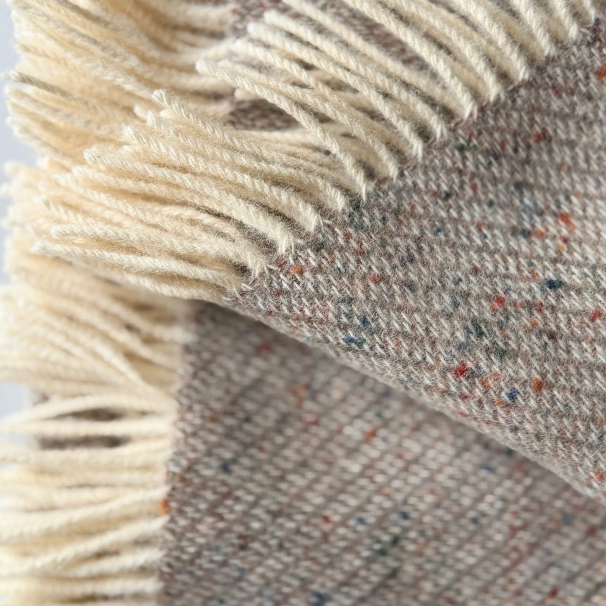 Bronte By Moon Donegal Pure New Wool Throw, Oatmeal