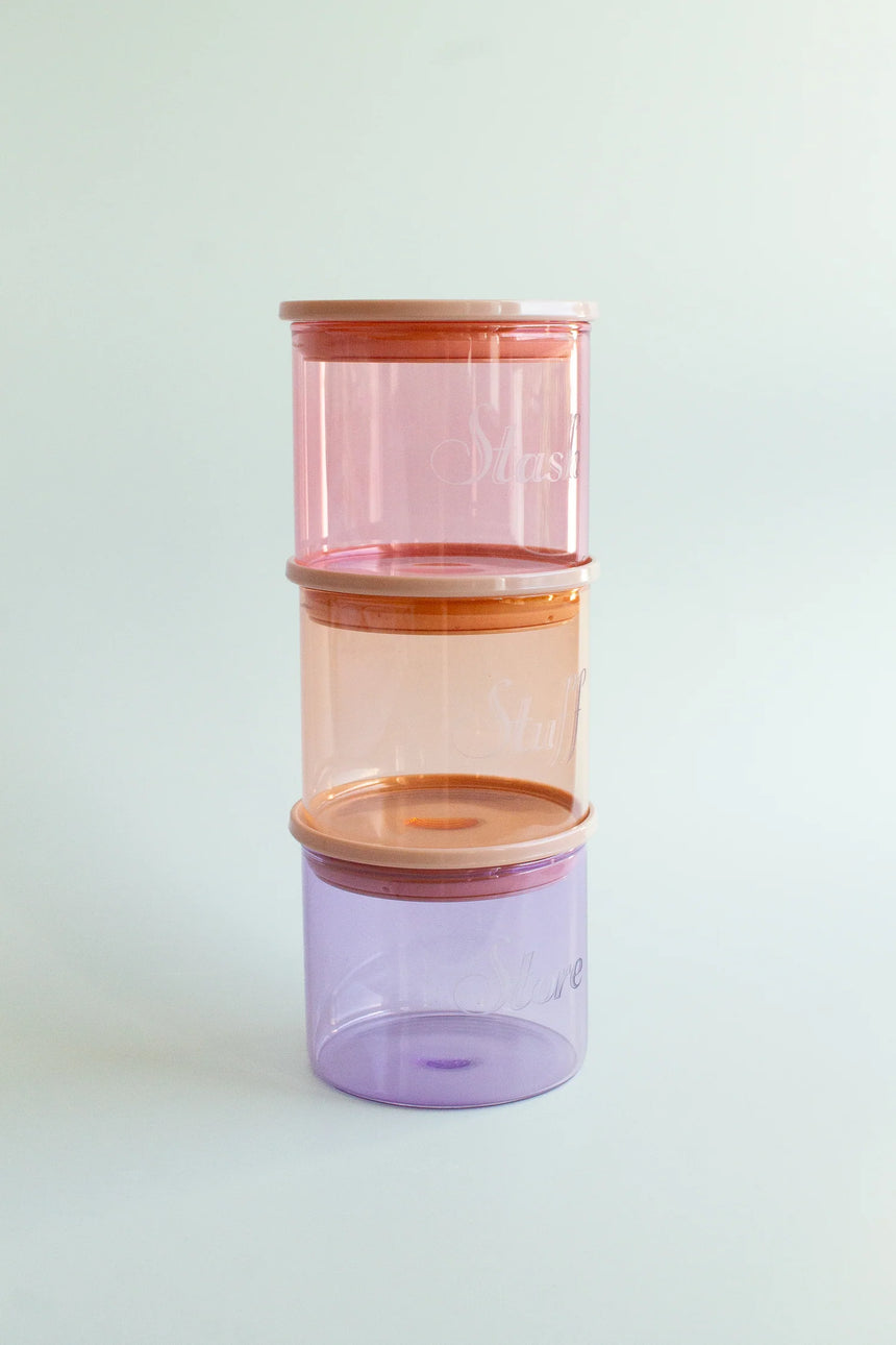 Yvonne Ellen Stacking Glass Storage Jars (Set of 3)
