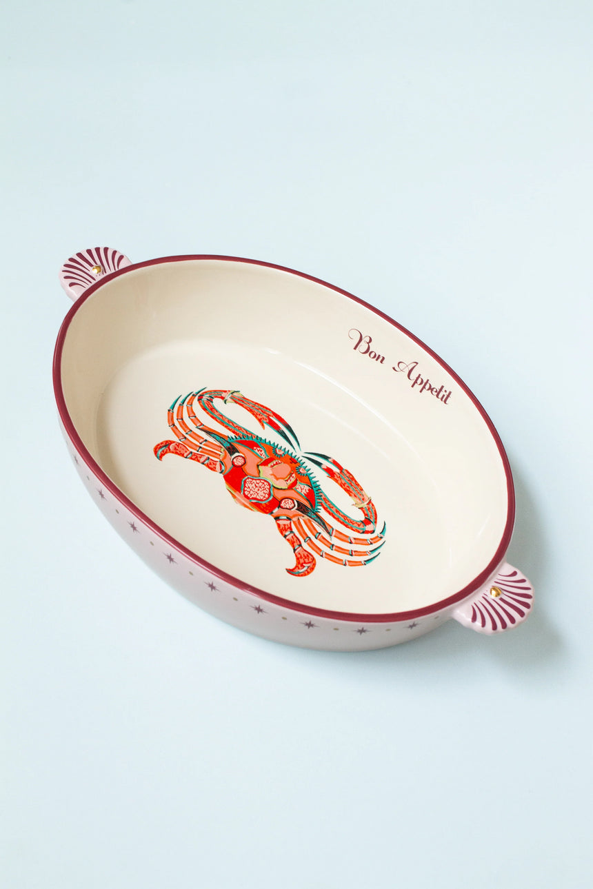 Yvonne Ellen Crab Oval Ceramic Roaster