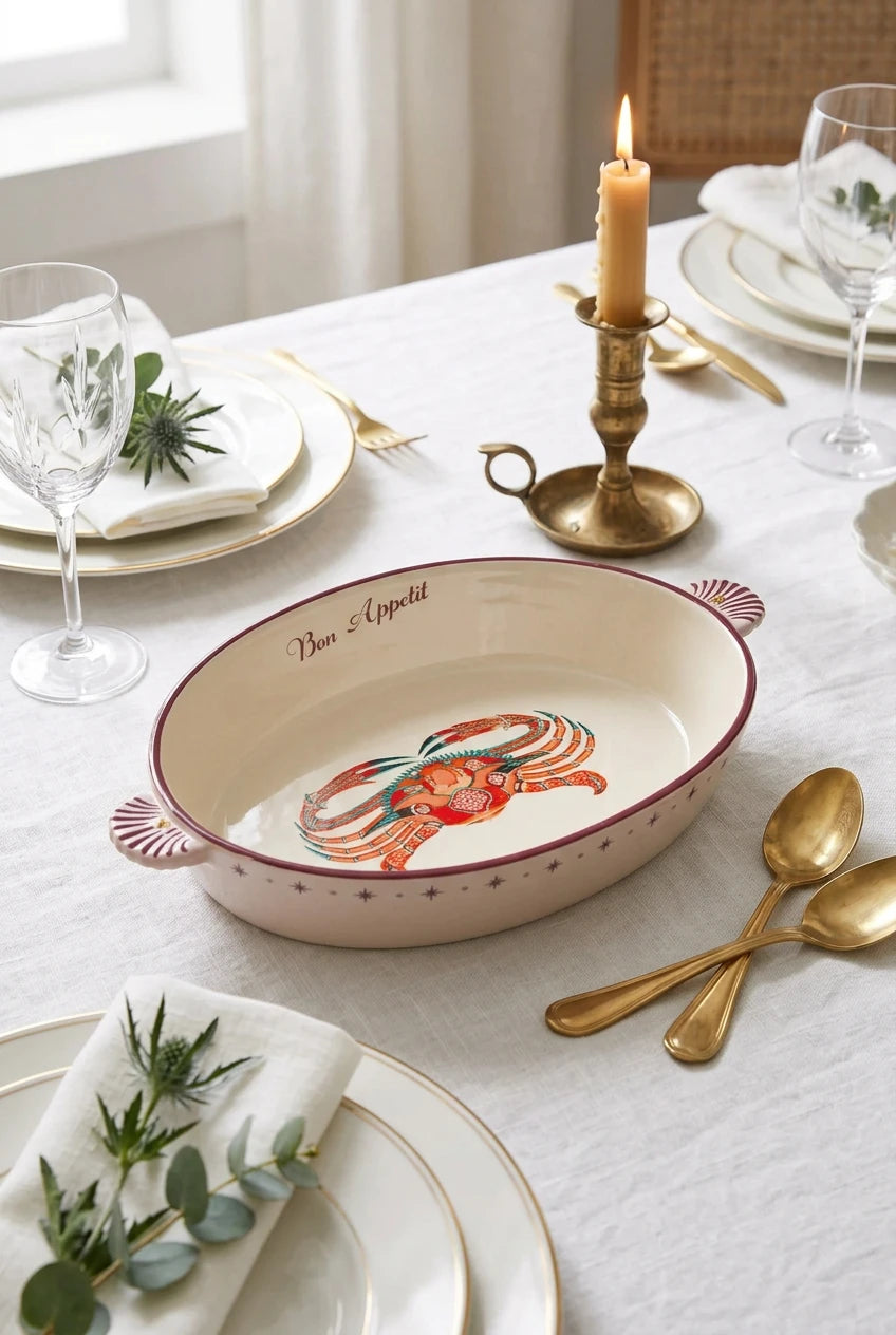 Yvonne Ellen Crab Oval Ceramic Roaster
