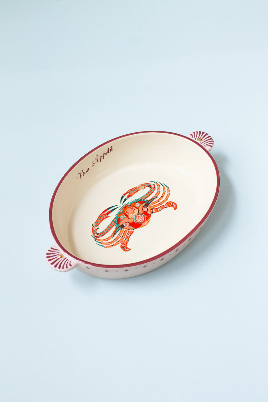 Yvonne Ellen Crab Oval Ceramic Roaster